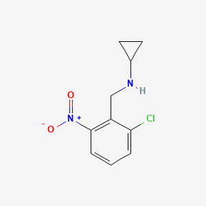 molecular formula C10H11ClN2O2 B7893884 N-[(2-chloro-6-nitrophenyl)methyl]cyclopropanamine 