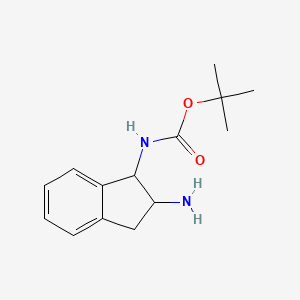 molecular formula C14H20N2O2 B7893904 tert-butyl N-(2-amino-2,3-dihydro-1H-inden-1-yl)carbamate 
