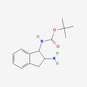 molecular formula C14H20N2O2 B7893904 tert-Butyl ((1R,2R)-2-amino-2,3-dihydro-1H-inden-1-yl)carbamate 