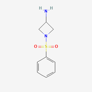 molecular formula C9H12N2O2S B7893910 1-(Phenylsulfonyl)azetidin-3-amine HCl 