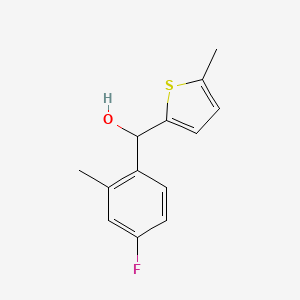 molecular formula C13H13FOS B7893983 4-Fluoro-2-methylphenyl-(5-methyl-2-thienyl)methanol 