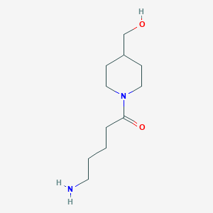 molecular formula C11H22N2O2 B7894088 5-Amino-1-[4-(hydroxymethyl)piperidin-1-yl]pentan-1-one 