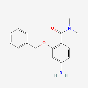 molecular formula C16H18N2O2 B7894124 4-Amino-2-(benzyloxy)-N,N-dimethylbenzamide 