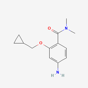 molecular formula C13H18N2O2 B7894159 4-amino-2-(cyclopropylmethoxy)-N,N-dimethylbenzamide 