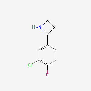 molecular formula C9H9ClFN B7894244 2-(3-Chloro-4-fluorophenyl)azetidine 