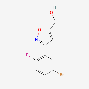 molecular formula C10H7BrFNO2 B7894276 [3-(5-Bromo-2-fluorophenyl)-1,2-oxazol-5-yl]methanol 