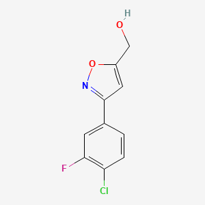 molecular formula C10H7ClFNO2 B7894284 [3-(4-Chloro-3-fluorophenyl)-1,2-oxazol-5-yl]methanol 