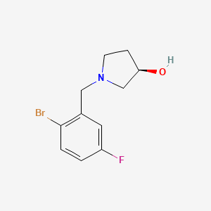 molecular formula C11H13BrFNO B7894309 (3R)-1-[(2-bromo-5-fluorophenyl)methyl]pyrrolidin-3-ol 