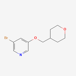 molecular formula C11H14BrNO2 B7894321 3-bromo-5-((tetrahydro-2H-pyran-4-yl)methoxy)pyridine 
