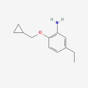 molecular formula C12H17NO B7894380 2-(Cyclopropylmethoxy)-5-ethylaniline 