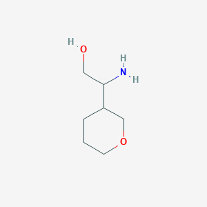 molecular formula C7H15NO2 B7894681 2-Amino-2-(tetrahydro-2H-pyran-3-yl)ethanol 