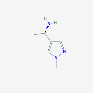 molecular formula C6H11N3 B7894685 (1s)-1-(1-Methyl-1h-pyrazol-4-yl)ethan-1-amine 
