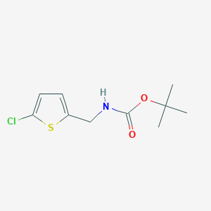 molecular formula C10H14ClNO2S B7894704 tert-butyl N-[(5-chlorothiophen-2-yl)methyl]carbamate 