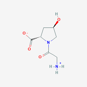 molecular formula C7H12N2O4 B7894724 (2S,4R)-1-(2-azaniumylacetyl)-4-hydroxypyrrolidine-2-carboxylate 