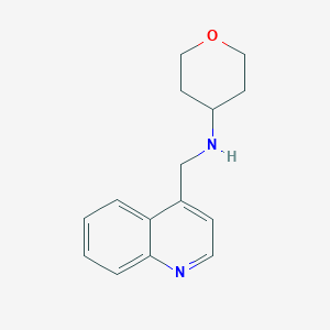 molecular formula C15H18N2O B7894731 N-[(quinolin-4-yl)methyl]oxan-4-amine 