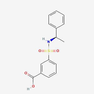 molecular formula C15H15NO4S B7894745 (R)-3-(N-(1-phenylethyl)sulfamoyl)benzoic acid 
