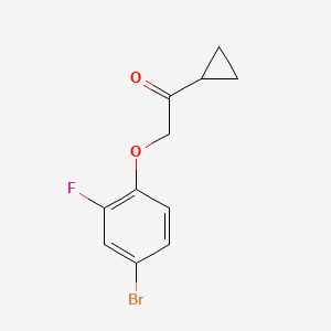 molecular formula C11H10BrFO2 B7894765 2-(4-Bromo-2-fluorophenoxy)-1-cyclopropylethanone 