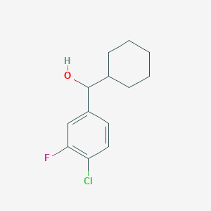 molecular formula C13H16ClFO B7894861 (4-Chloro-3-fluorophenyl)(cyclohexyl)methanol 