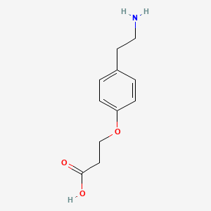 molecular formula C11H15NO3 B7894896 3-[4-(2-Aminoethyl)phenoxy]propanoic acid 