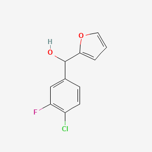 molecular formula C11H8ClFO2 B7894950 4-Chloro-3-fluorophenyl-(2-furyl)methanol 