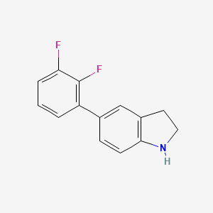 molecular formula C14H11F2N B7895032 5-(2,3-Difluorophenyl)indoline 