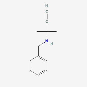 molecular formula C12H15N B7895036 Benzenemethanamine, N-(1,1-dimethyl-2-propynyl)- CAS No. 56862-41-0