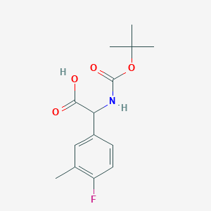 molecular formula C14H18FNO4 B7895070 a-(Boc-amino)-4-fluoro-3-methylbenzeneacetic acid 