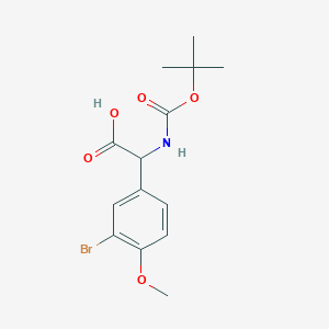 molecular formula C14H18BrNO5 B7895097 2-(3-Bromo-4-methoxyphenyl)-2-{[(tert-butoxy)carbonyl]amino}acetic acid 