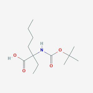 molecular formula C13H25NO4 B7895103 2-((tert-Butoxycarbonyl)amino)-2-ethylhexanoic acid CAS No. 1187930-85-3