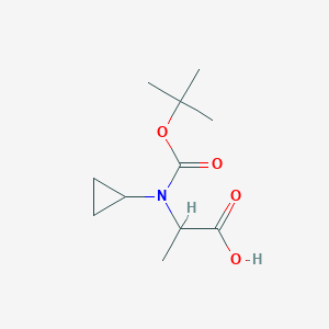 molecular formula C11H19NO4 B7895105 2-((tert-Butoxycarbonyl)(cyclopropyl)amino)propanoic acid 