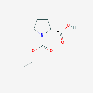 molecular formula C9H13NO4 B7895215 (2R)-1-[(prop-2-en-1-yloxy)carbonyl]pyrrolidine-2-carboxylic acid 