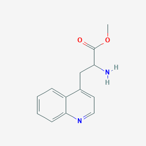 molecular formula C13H14N2O2 B7895313 2-Amino-3-quinolin-4-yl-propionic acid methyl ester 