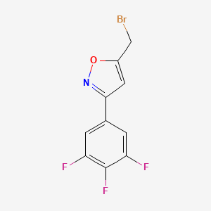 molecular formula C10H5BrF3NO B7895318 5-(Bromomethyl)-3-(3,4,5-trifluorophenyl)-1,2-oxazole 