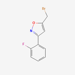 molecular formula C10H7BrFNO B7895327 5-(Bromomethyl)-3-(2-fluorophenyl)-1,2-oxazole 