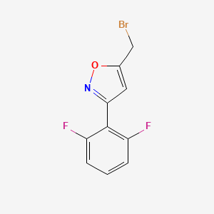 molecular formula C10H6BrF2NO B7895335 5-(Bromomethyl)-3-(2,6-difluorophenyl)-1,2-oxazole 