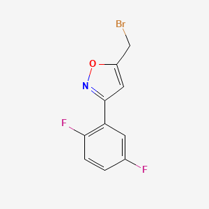 molecular formula C10H6BrF2NO B7895370 5-(Bromomethyl)-3-(2,5-difluorophenyl)-1,2-oxazole 