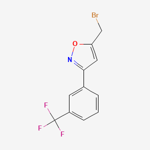 molecular formula C11H7BrF3NO B7895374 5-(Bromomethyl)-3-[3-(trifluoromethyl)phenyl]-1,2-oxazole 
