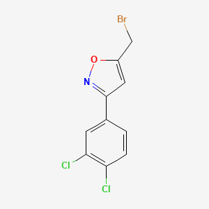 molecular formula C10H6BrCl2NO B7895398 5-(Bromomethyl)-3-(3,4-dichlorophenyl)isoxazole 
