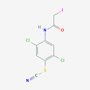 B078954 Thiocyanic acid, 2,5-dichloro-4-(2-iodoacetamido)phenyl ester CAS No. 14664-96-1