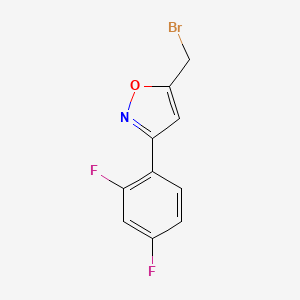 molecular formula C10H6BrF2NO B7895404 5-(Bromomethyl)-3-(2,4-difluorophenyl)-1,2-oxazole 