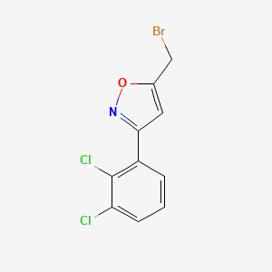 molecular formula C10H6BrCl2NO B7895410 5-(Bromomethyl)-3-(2,3-dichlorophenyl)-1,2-oxazole 