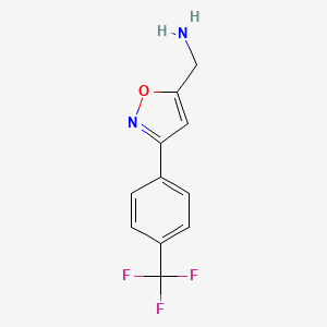 molecular formula C11H9F3N2O B7895411 5-Aminomethyl-3-(4-trifluoromethylphenyl) isoxazole 