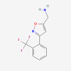 molecular formula C11H9F3N2O B7895424 [3-[2-(Trifluoromethyl)phenyl]-1,2-oxazol-5-yl]methanamine 