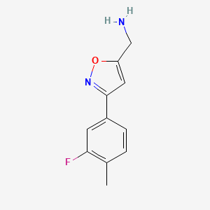 molecular formula C11H11FN2O B7895432 [3-(3-Fluoro-4-methylphenyl)-1,2-oxazol-5-yl]methanamine 