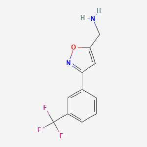 molecular formula C11H9F3N2O B7895439 [3-[3-(Trifluoromethyl)phenyl]-1,2-oxazol-5-yl]methanamine 