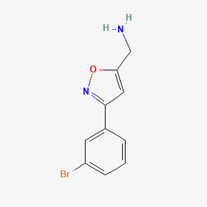 molecular formula C10H9BrN2O B7895474 [3-(3-Bromophenyl)-1,2-oxazol-5-yl]methanamine 