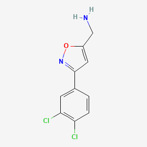molecular formula C10H8Cl2N2O B7895480 5-氨甲基-3-(3,4-二氯苯基)异恶唑 