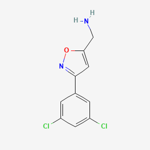 molecular formula C10H8Cl2N2O B7895488 [3-(3,5-Dichlorophenyl)-1,2-oxazol-5-yl]methanamine 