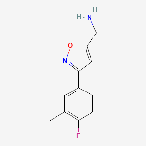 molecular formula C11H11FN2O B7895496 [3-(4-Fluoro-3-methylphenyl)-1,2-oxazol-5-yl]methanamine 