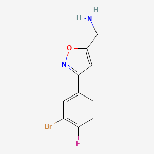 molecular formula C10H8BrFN2O B7895501 [3-(3-Bromo-4-fluorophenyl)-1,2-oxazol-5-yl]methanamine 